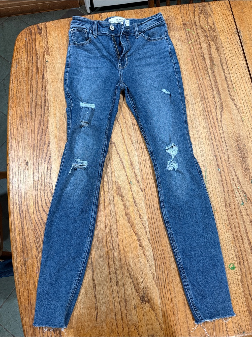 Hollister Distressed Dark Blue Skinny Jeans